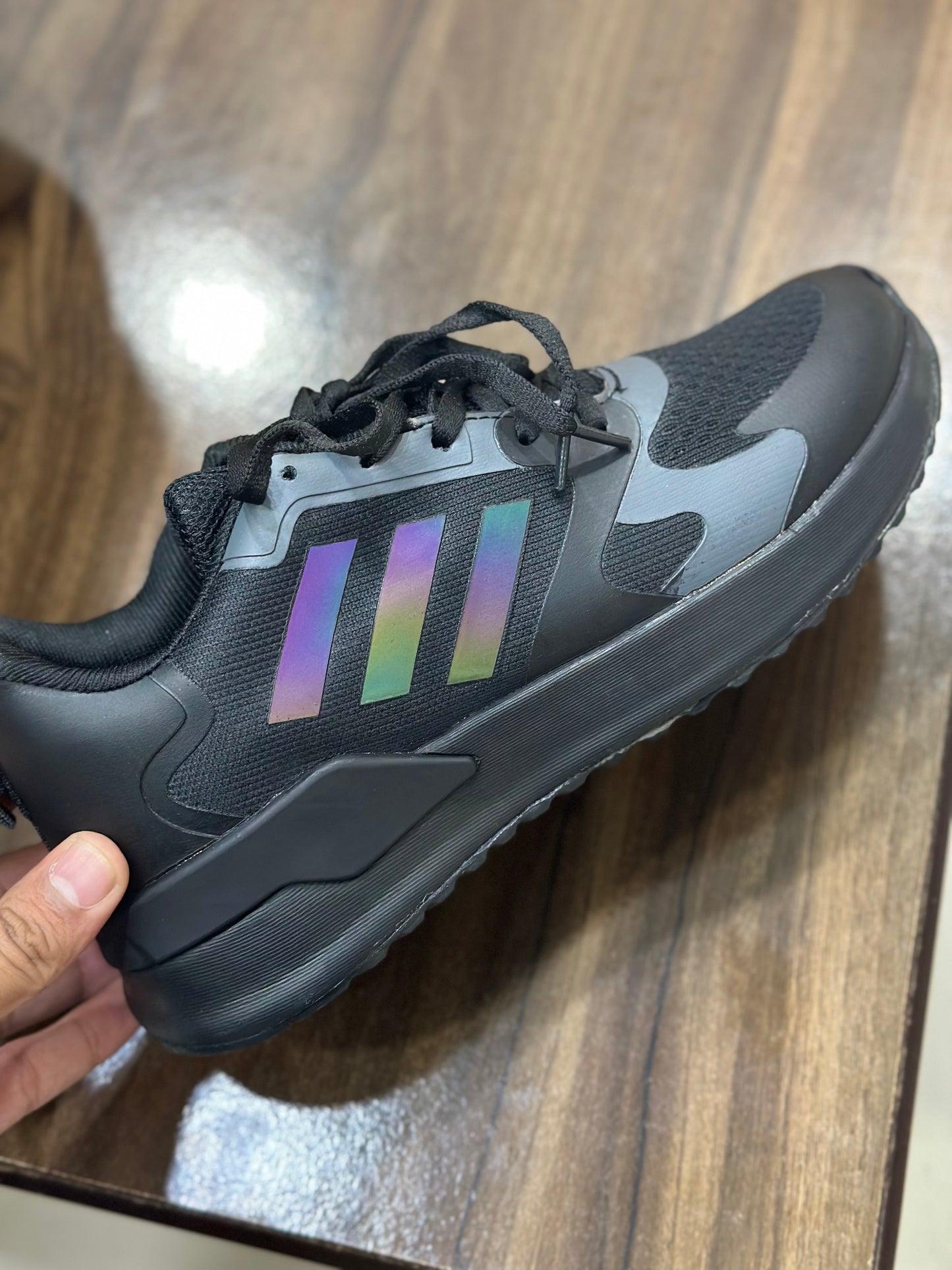 Black Reflective stripes Running Shoes for men