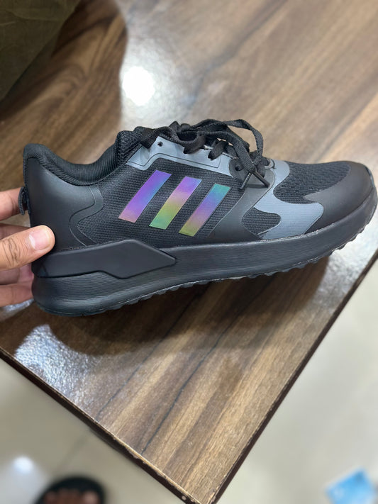 Black Reflective stripes Running Shoes for men